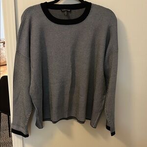 Eileen Fisher Women’s Black and Gray Crewneck Sweater